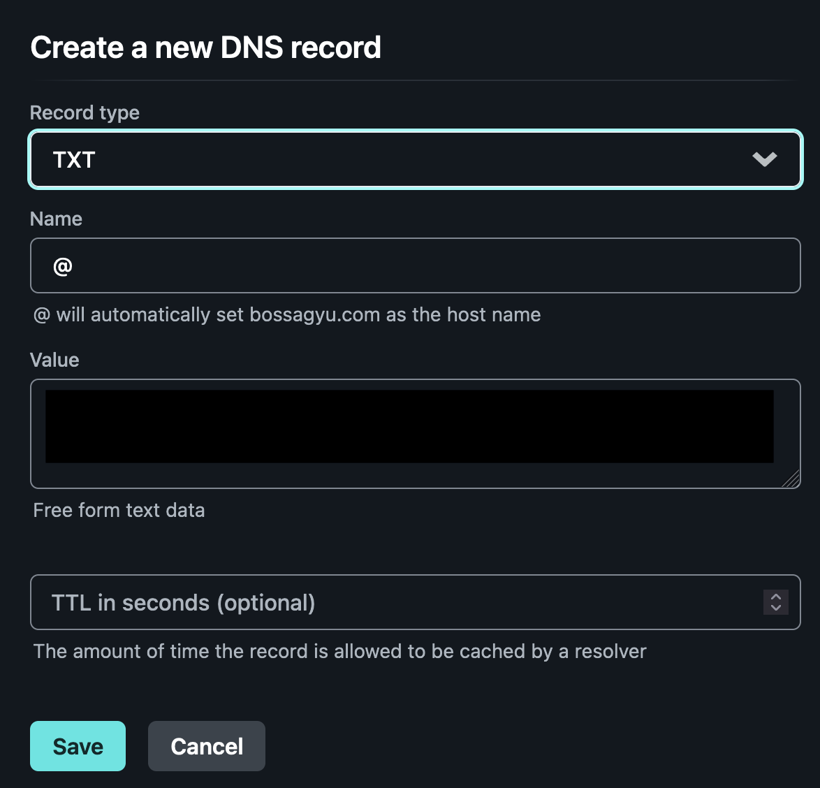 Example of adding DNS