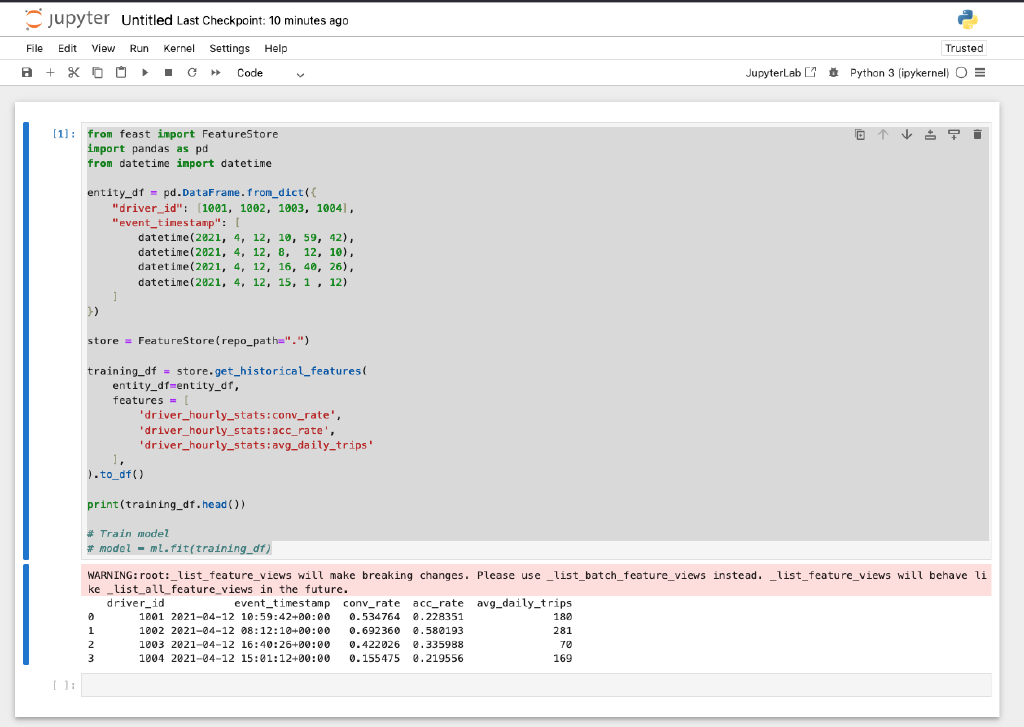 Python Feast Running the Feast Tutorial on macOS